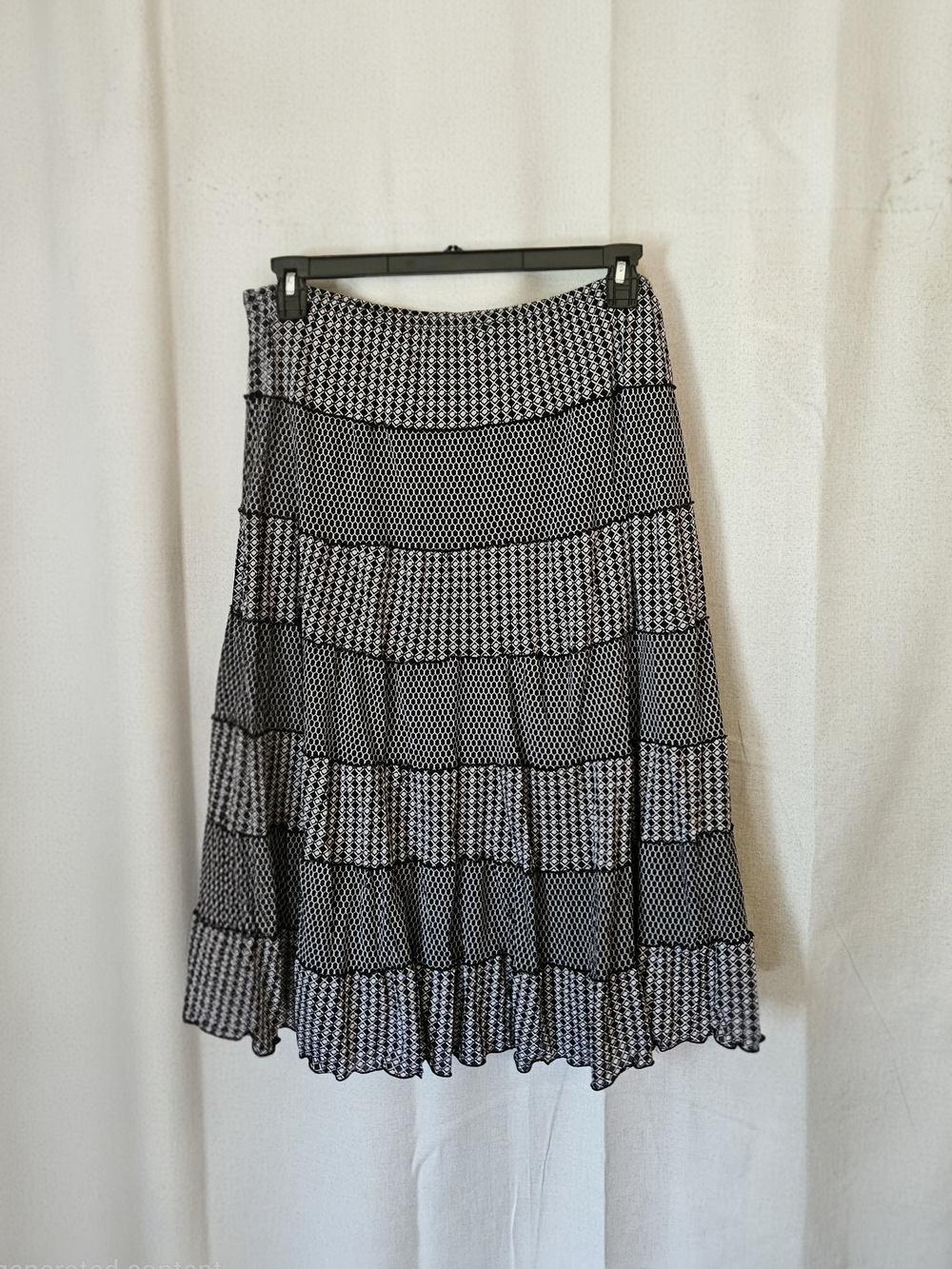 Style & Co. Black and White Tiered A-Line Skirt